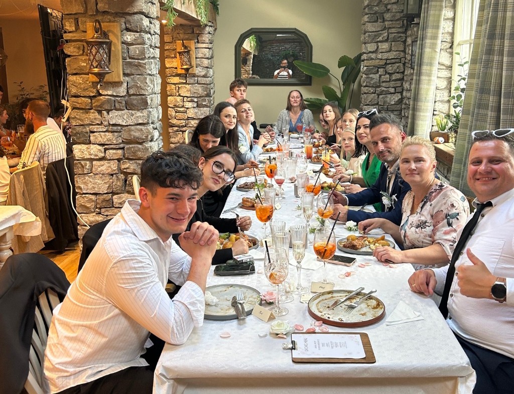 Guests dining at a private event